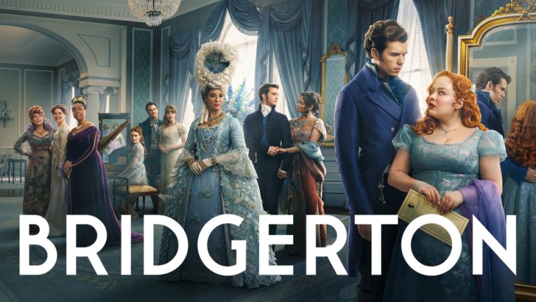 The diverse cast of Bridgerton, including Black and white actors, demonstrating the show's color-conscious casting in the Regency era.